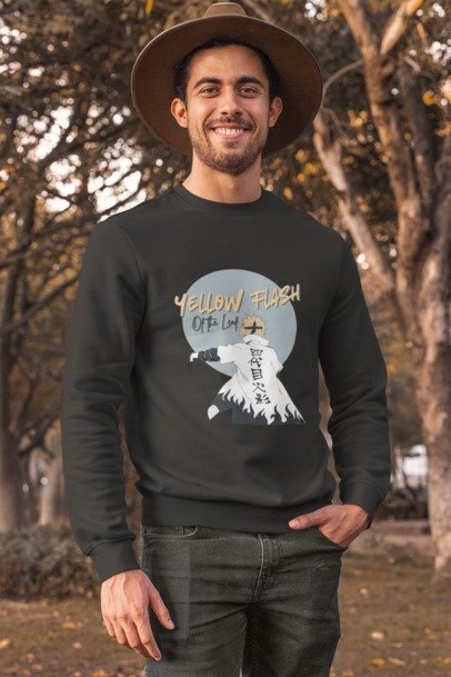 Yellow Flash Of The Leaf Design Sweat T-shirt