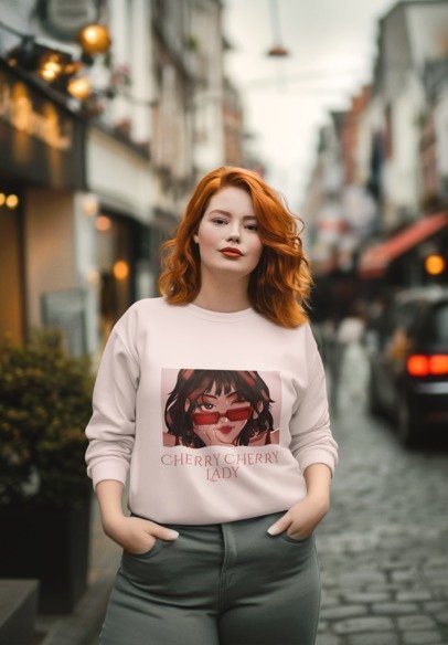 Cherry Cherry Lady Design Sweat T-shirt