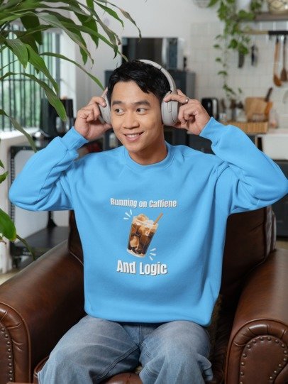 Running On Caffeine And Logic Design Sweat T-shirt