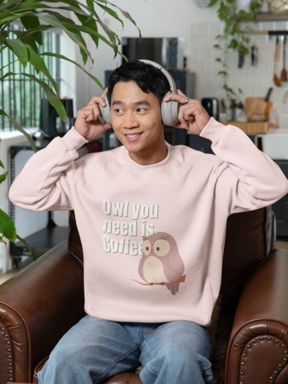 Owl You Need Is Coffee Design Sweat T-shirt