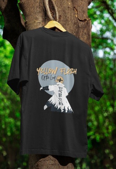 Yellow Flash of the Leaf Design Simple T-shirt