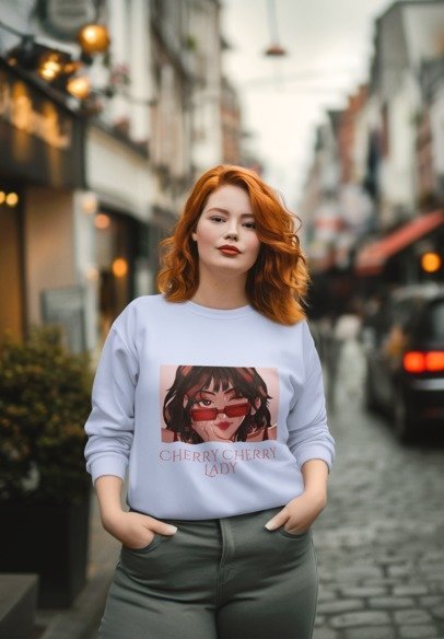 Cherry Cherry Lady Design Sweat T-shirt
