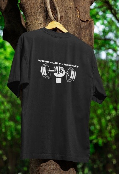 Work Lift Repeat Design Simple T-shirt