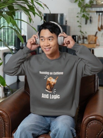 Running On Caffeine And Logic Design Sweat T-shirt