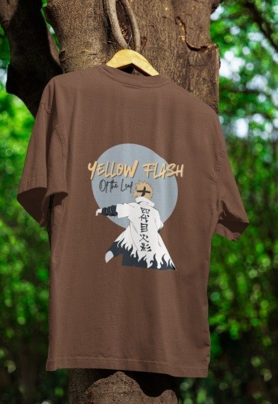 Yellow Flash of the Leaf Anime Over-sized T-shirt