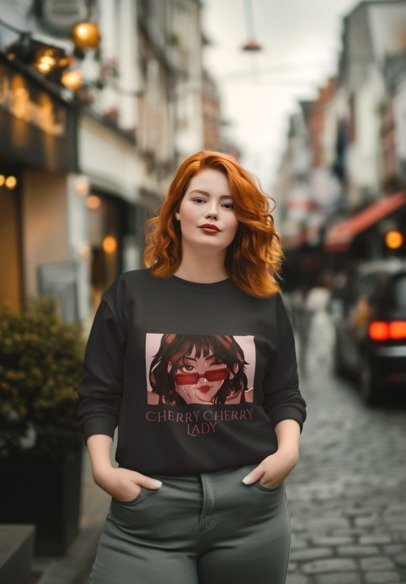 Cherry Cherry Lady Design Sweat T-shirt