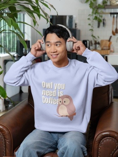 Owl You Need Is Coffee Design Sweat T-shirt