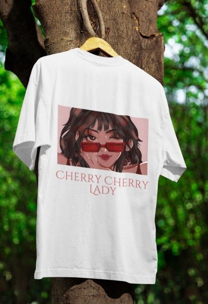 Cherry Cherry Lady Design Simple T-shirt