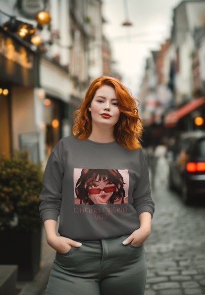 Cherry Cherry Lady Design Sweat T-shirt