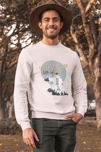 Yellow Flash Of The Leaf Design Sweat T-shirt