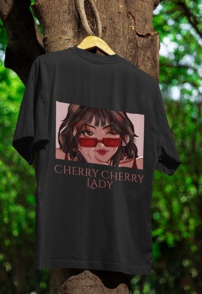 Cherry Cherry Lady Design Simple T-shirt