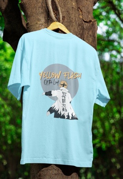 Yellow Flash of the Leaf Anime Over-sized T-shirt
